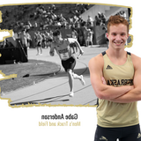 NWU's Gabe Anderson of men's track and field competes in an event.